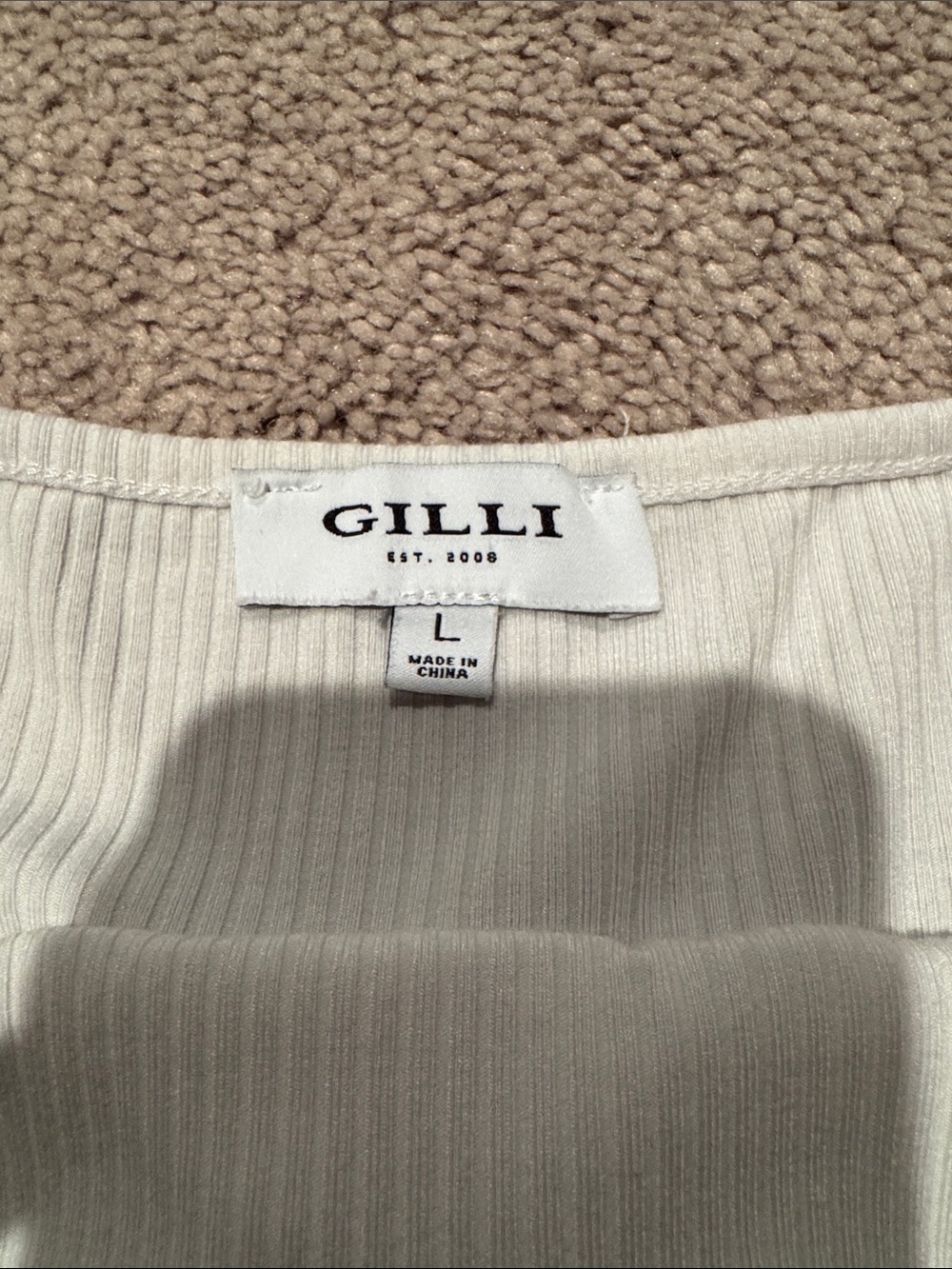 Gilli White Ribbed Ruffle Strap Bodysuit - Picture 2 of 3